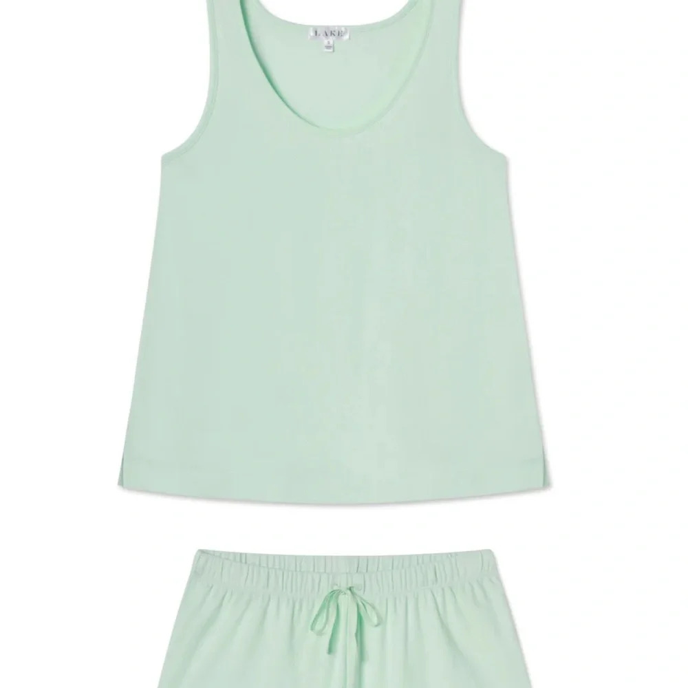 EUC LAKE Pointelle Pajama Set in Honeydew - Picture 2 of 9